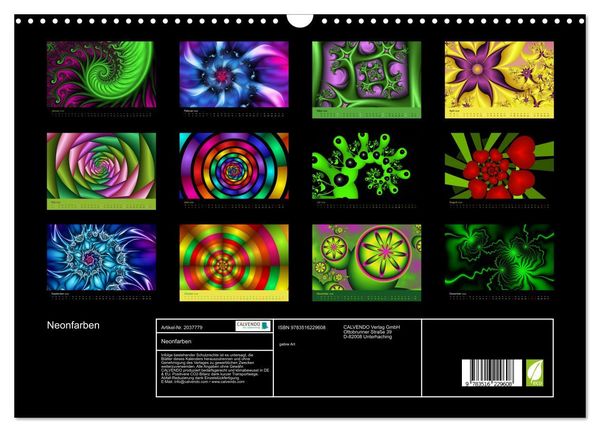 Produktbild: Neonfarben (Wandkalender 2026 DIN A3 quer), CALVENDO Monatskalender