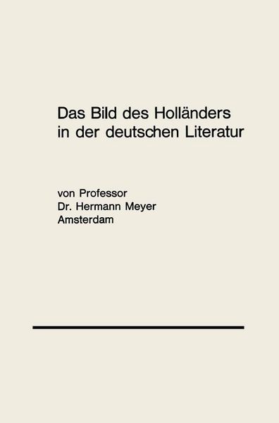 Produktbild: Das Bild des Holl&auml;nders in der deutschen Literatur