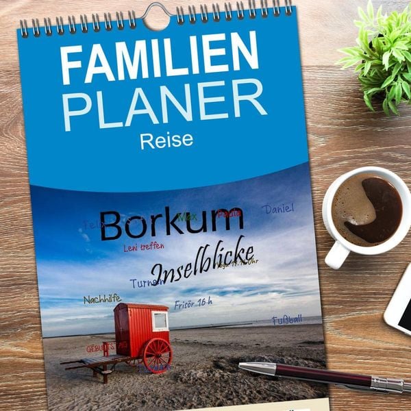 Produktbild: Familienplaner 2026 - Borkum - Inselblicke mit 5 Spalten (Wandkalender, 21 x 45 cm) CALVENDO