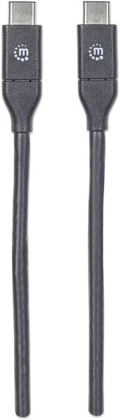 Produktbild: Manhattan USB-Kabel USB 3.2 Gen2 USB-C&reg; Stecker, USB-C&reg; Stecker 0.50m Schwarz 354899