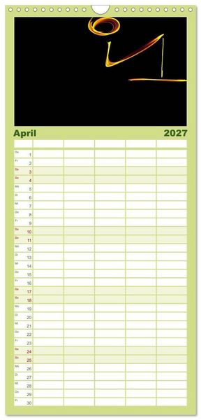Produktbild: Familienplaner 2027 - Minimalistisch mit 5 Spalten (Wandkalender, 21 x 45 cm) CALVENDO