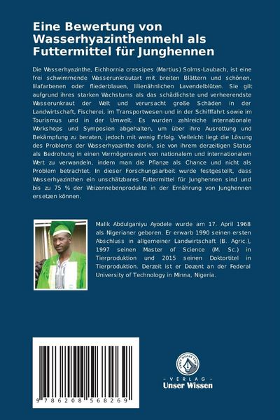 Produktbild: Eine Bewertung von Wasserhyazinthenmehl als Futtermittel f&uuml;r Junghennen
