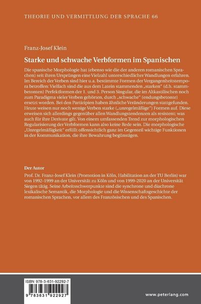 Produktbild: Starke und schwache Verbformen im Spanischen