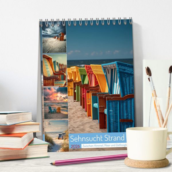Produktbild: Sehnsucht Strand (Tischkalender 2026 DIN A5 hoch), CALVENDO Monatskalender