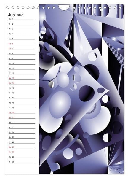 Produktbild: Geometrische Raumeindr&uuml;cke Planer (Wandkalender 2026 DIN A4 hoch), CALVENDO Monatskalender
