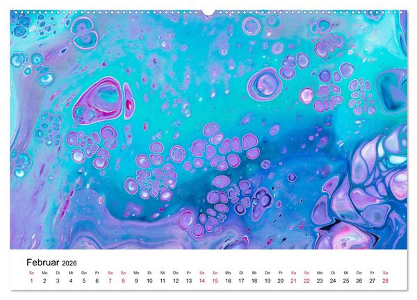 Produktbild: Acrylic Pouring - Faszinierende Farben und Formen (hochwertiger Premium Wandkalender 2026 DIN A2 quer), Kunstdruck in Hochglanz