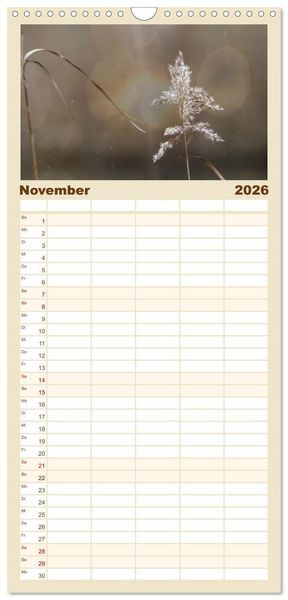 Produktbild: Familienplaner 2026 - Mein Sehnsuchtsort, die Natur mit 5 Spalten (Wandkalender, 21 x 45 cm) CALVENDO