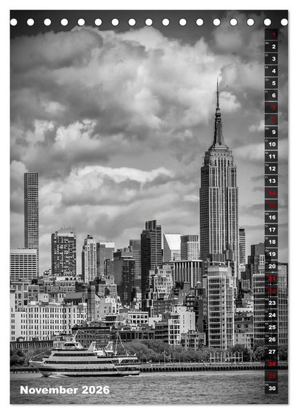 Produktbild: NEW YORK CITY Monochrome Stadtansichten (Tischkalender 2026 DIN A5 hoch), CALVENDO Monatskalender