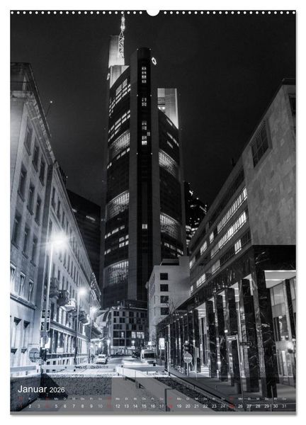 Produktbild: Frankfurt monochrom (hochwertiger Premium Wandkalender 2026 DIN A2 hoch), Kunstdruck in Hochglanz