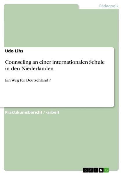 Produktbild: Counseling an einer internationalen Schule in den Niederlanden