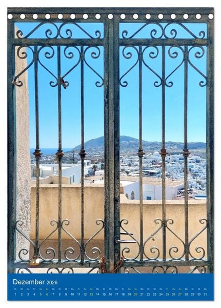 Produktbild: SANTORIN &ndash; Einziartige Motive der griechischen Trauminsel (Tischkalender 2026 DIN A5 hoch), CALVENDO Monatskalender