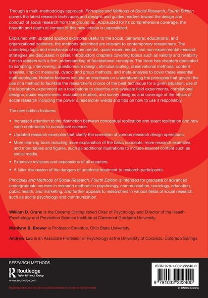 Produktbild: Principles and Methods of Social Research