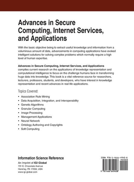Produktbild: Advances in Secure Computing, Internet Services, and Applications