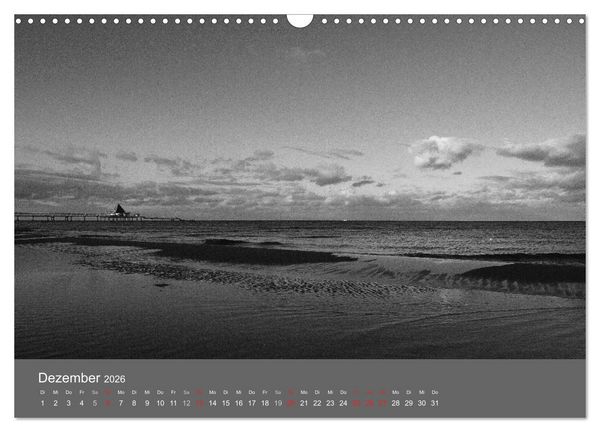 Produktbild: Ostsee - von schwarz bis wei&szlig; (Wandkalender 2026 DIN A3 quer), CALVENDO Monatskalender