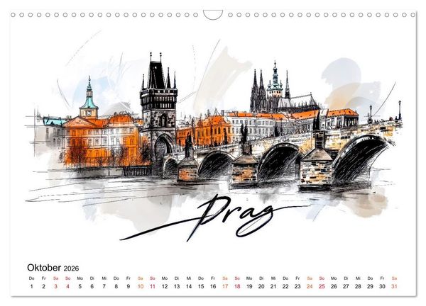 Produktbild: Europas St&auml;dte - ein Kalender f&uuml;r Entdecker (Wandkalender 2026 DIN A3 quer), CALVENDO Monatskalender