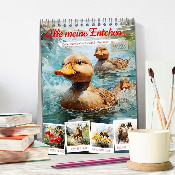 Produktbild: Alle meine Entchen (Tischkalender 2026 DIN A5 hoch), CALVENDO Monatskalender