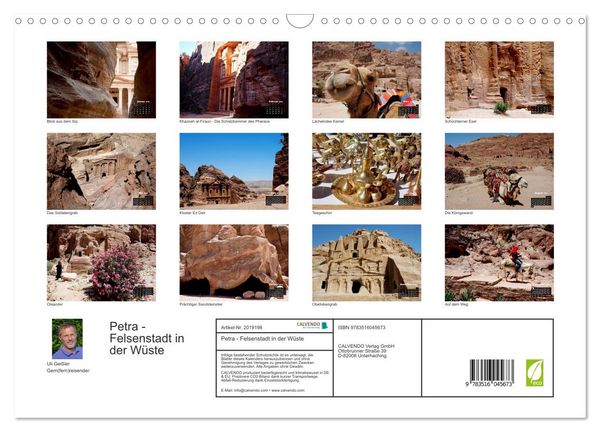 Produktbild: Petra - Felsenstadt in der W&uuml;ste (Wandkalender 2026 DIN A3 quer), CALVENDO Monatskalender