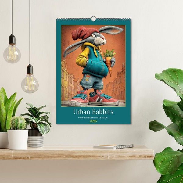 Produktbild: Urban Rabbits. Coole Stadthasen mit Charakter (Wandkalender 2026 DIN A3 hoch), CALVENDO Monatskalender