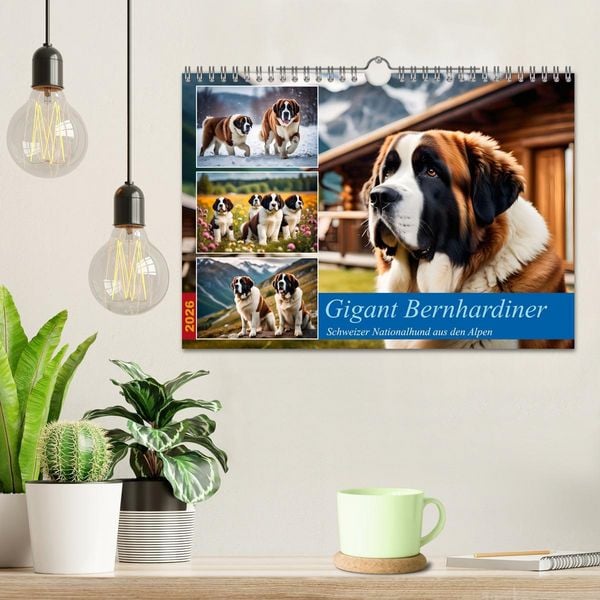 Produktbild: Gigant Bernhardiner (Wandkalender 2026 DIN A4 quer), CALVENDO Monatskalender