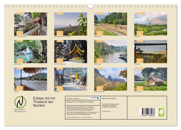 Produktbild: Erlebe mit mir Thailand der Norden (Wandkalender 2026 DIN A3 quer), CALVENDO Monatskalender