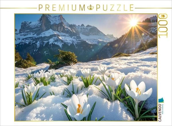 Produktbild: CALVENDO Puzzle Blumenwiese am fr&uuml;hen Morgen | 1000 Teile Lege-Gr&ouml;&szlig;e 64x48cm Foto-Puzzle f&uuml;r gl&uuml;ckliche Stunden