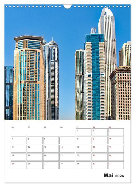 Produktbild: Dubai - Urlaubsplaner (Wandkalender 2026 DIN A3 hoch), CALVENDO Monatskalender