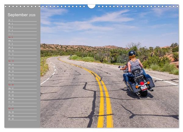 Produktbild: Biker Paradies - Die Canyons der USA (Wandkalender 2026 DIN A3 quer), CALVENDO Monatskalender