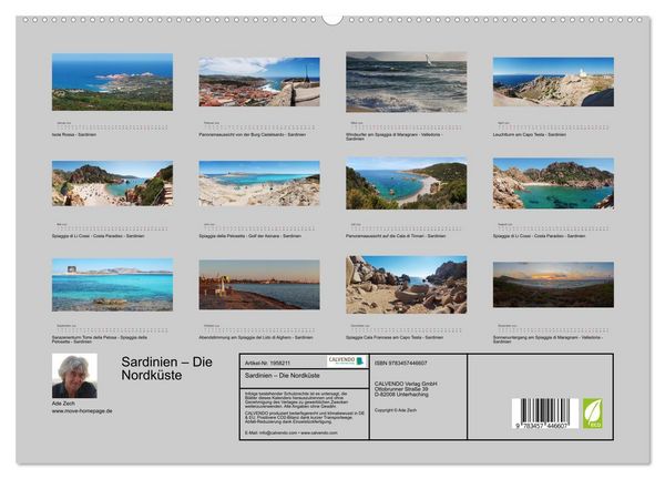 Produktbild: Sardinien &ndash; Die Nordk&uuml;ste (Wandkalender 2026 DIN A2 quer), CALVENDO Monatskalender