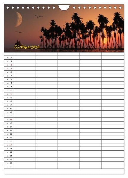 Produktbild: Familienplaner mit sch&ouml;nen Landschaftsbildern (Wandkalender 2026 DIN A4 hoch), CALVENDO Monatskalender