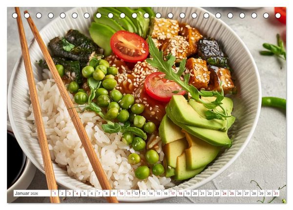 Produktbild: Vegane Bowls - Eine Sch&uuml;ssel voller Geschmack (Tischkalender 2026 DIN A5 quer), CALVENDO Monatskalender