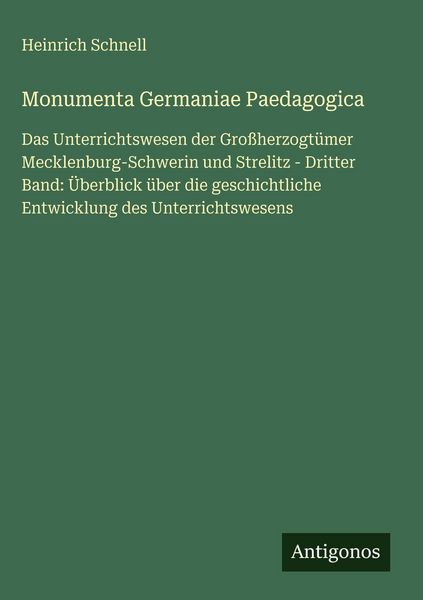 Produktbild: Monumenta Germaniae Paedagogica