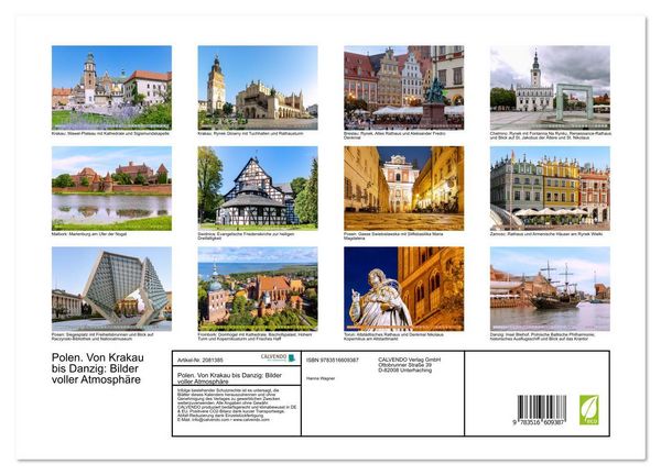 Produktbild: Polen. Von Krakau bis Danzig: Bilder voller Atmosph&auml;re (Wandkalender 2026 DIN A3 quer), CALVENDO Monatskalender
