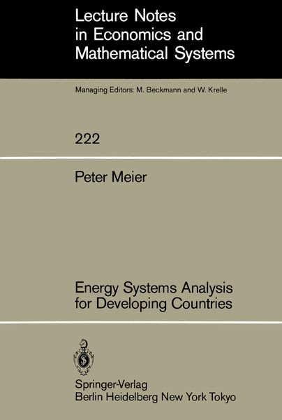 Produktbild: Energy Systems Analysis for Developing Countries
