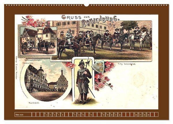 Produktbild: Gru&szlig; aus Rothenburg ob der Tauber (Wandkalender 2026 DIN A2 quer), CALVENDO Monatskalender