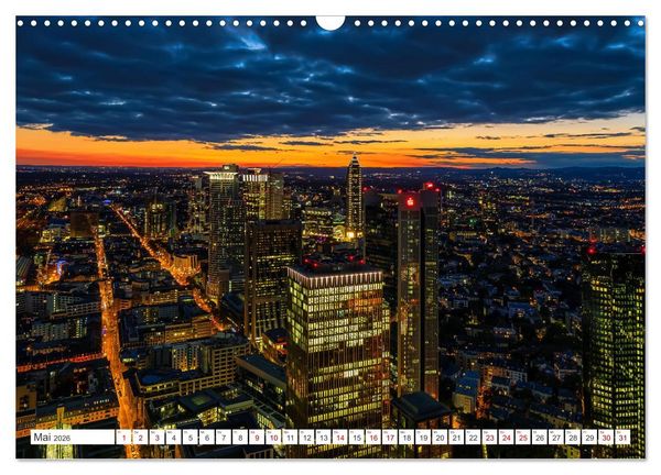 Produktbild: Frankfurt am Main - at night (Wandkalender 2026 DIN A3 quer), CALVENDO Monatskalender