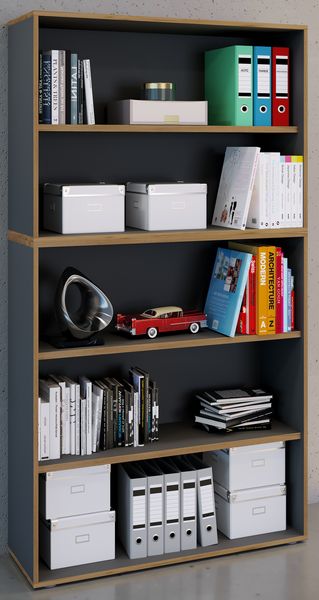Produktbild: Holz B&uuml;ro Regal B&uuml;cher Ordner Salia 5fach B. 100cm