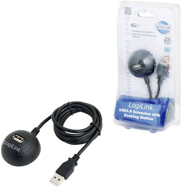 Produktbild: LogiLink USB-Kabel USB 2.0 USB-A Buchse, USB-A Stecker 1.50 m CU0013B