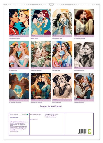 Produktbild: Frauen lieben Frauen (Wandkalender 2026 DIN A2 hoch), CALVENDO Monatskalender