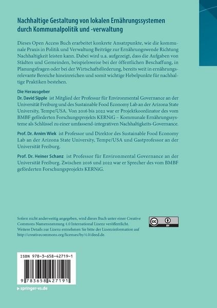 Produktbild: Nachhaltige Gestaltung von lokalen Ern&auml;hrungssystemen durch Kommunalpolitik und -verwaltung
