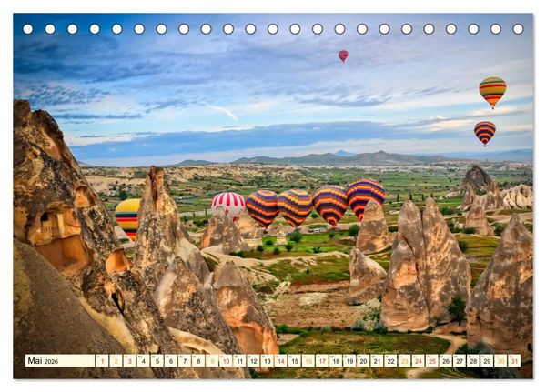 Produktbild: Mit dem Ballon &uuml;ber Kappadokien (Tischkalender 2026 DIN A5 quer), CALVENDO Monatskalender