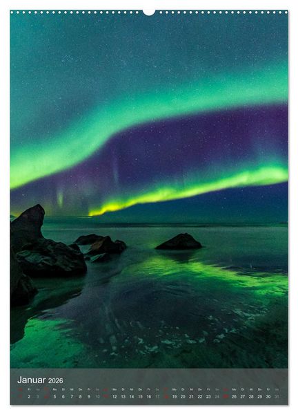 Produktbild: Aurora - Polarlicht des Nordens (hochwertiger Premium Wandkalender 2026 DIN A2 hoch), Kunstdruck in Hochglanz
