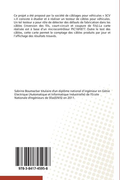 Produktbild: Conception et r&eacute;alisation d'un testeur de c&acirc;bles pour voitures