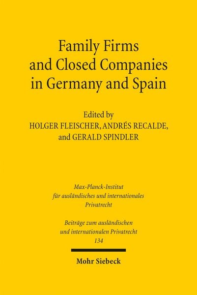 Produktbild: Family Firms and Closed Companies in Germany and Spain
