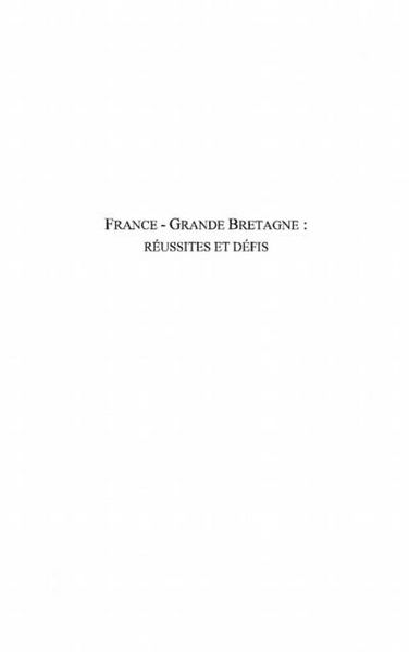 Produktbild: France - grande-bretagne : reussites et
