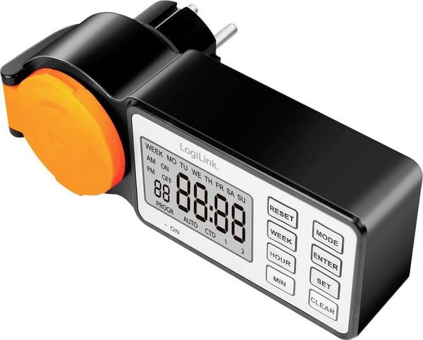 Produktbild: LogiLink ET0016 Zeitschaltuhr digital IP44 Countdown-Funktion, EIN/AUS-Programm, Timer-Funktion