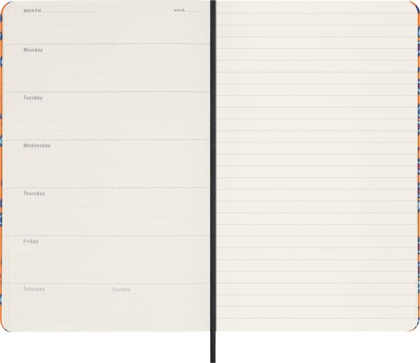 Produktbild: Moleskine Silk Kalender, undatiert, 12 Monate, w&ouml;chentlich, large/A5, fester Einband, orange