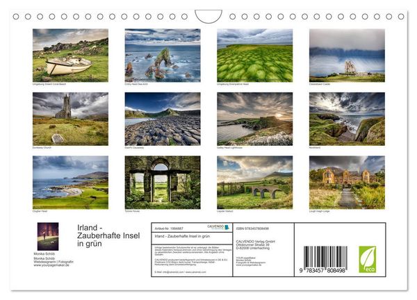 Produktbild: Irland - Zauberhafte Insel in gr&uuml;n (Wandkalender 2026 DIN A4 quer), CALVENDO Monatskalender