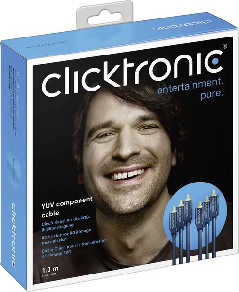 Produktbild: Clicktronic Composite Cinch AV Anschlusskabel [3x Cinch-Stecker - 3x Cinch-Stecker] 1m Blau
