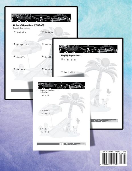 Produktbild: Summer Math Workbook | 8-9 Grade Bridge Building Activities