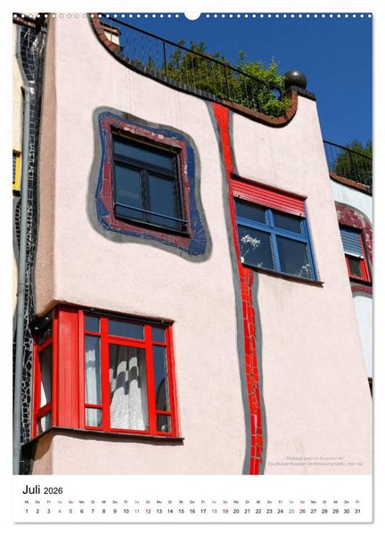 Produktbild: Wohnen unterm Regenturm - Ein Hundertwasser Architekturprojekt, 1991-94 (Wandkalender 2026 DIN A2 hoch), CALVENDO Monatskalender